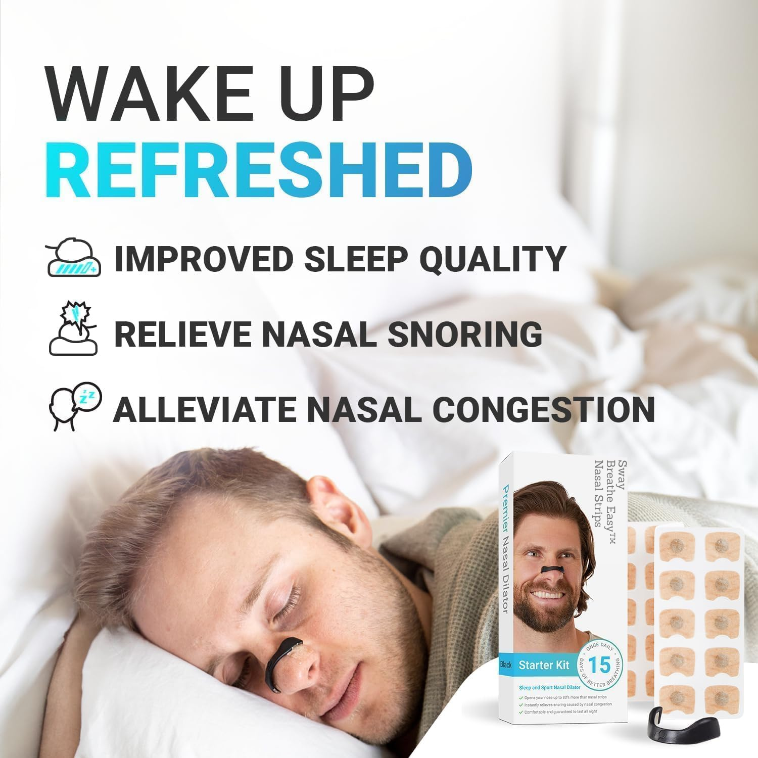 Sway Breathe Easy™ Nasal Strips | Snore Relief & Better Sleep