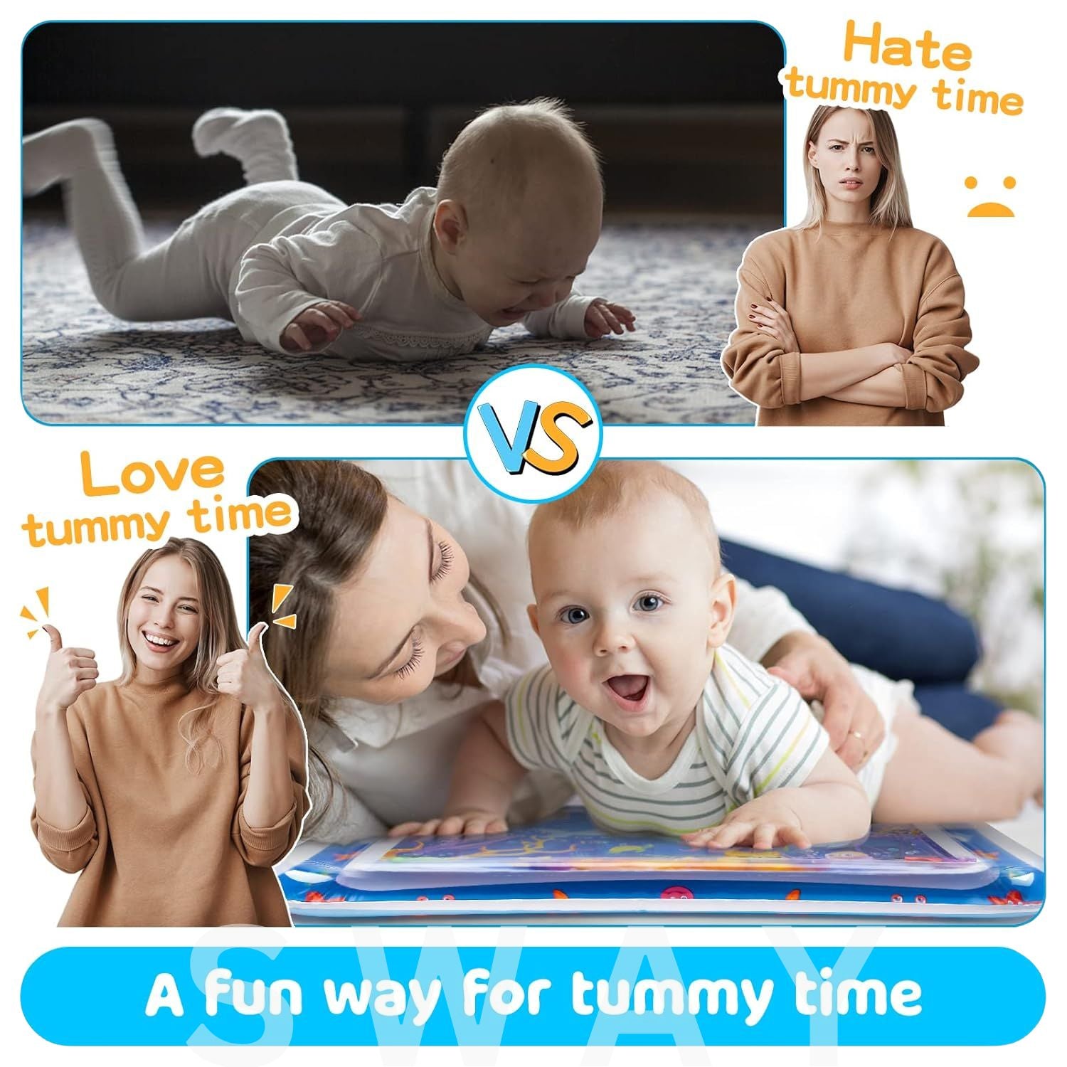 Sway™ OceanPlay Baby Water Mat – Sensory Stimulation and Fun Tummy Time