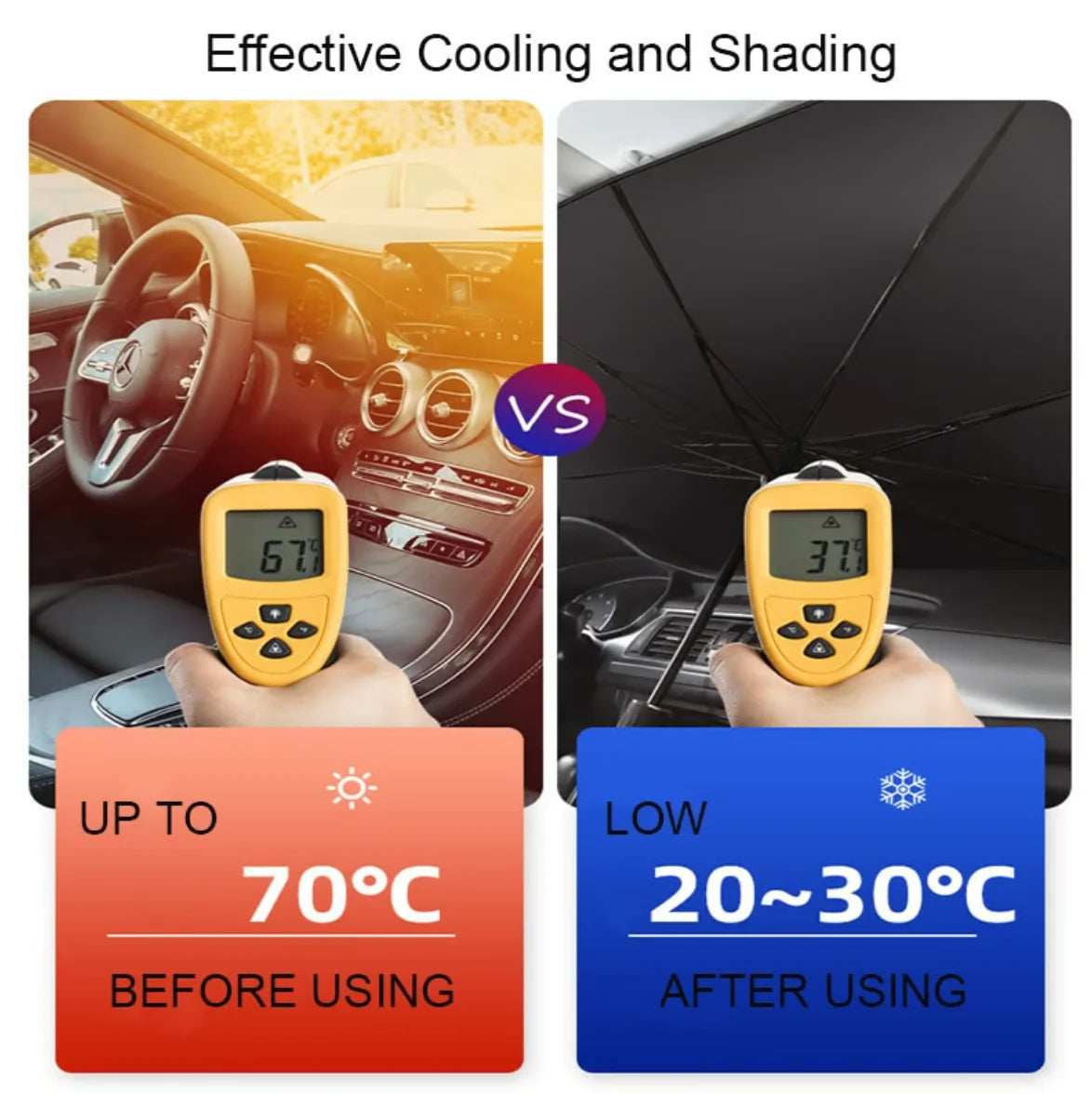 Sway™ Car Windshield Sun Shade Umbrella – Foldable UV Protection & Heat Insulation Cover(One Size Fits All Vehicles)