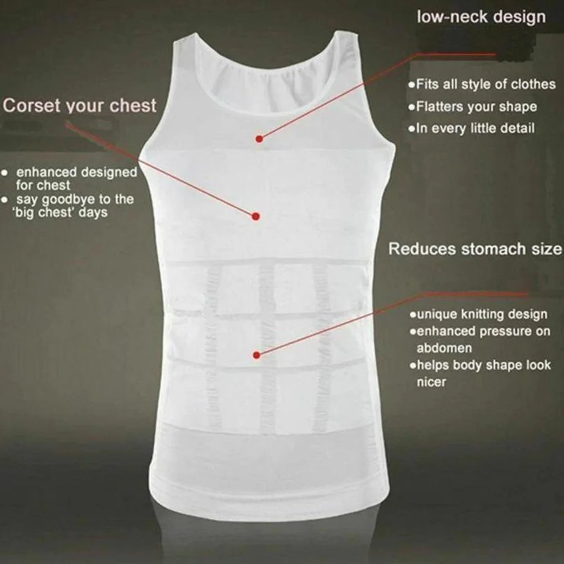 Sway Premium Men’s Body Shaper Vest - Feel the support, see the difference!
