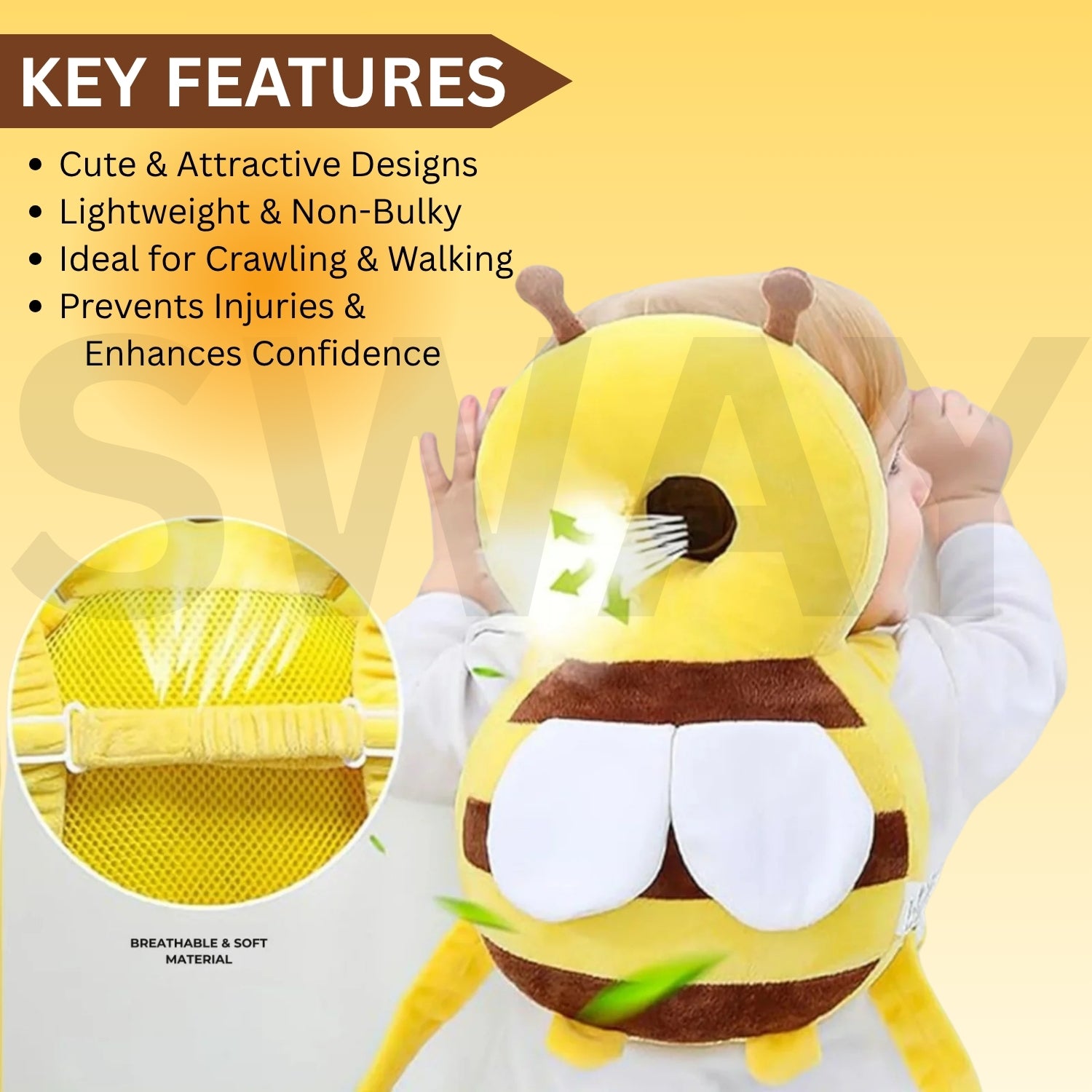 Sway® Baby Head Protector Cushion – Soft Protection Pillow for Toddlers