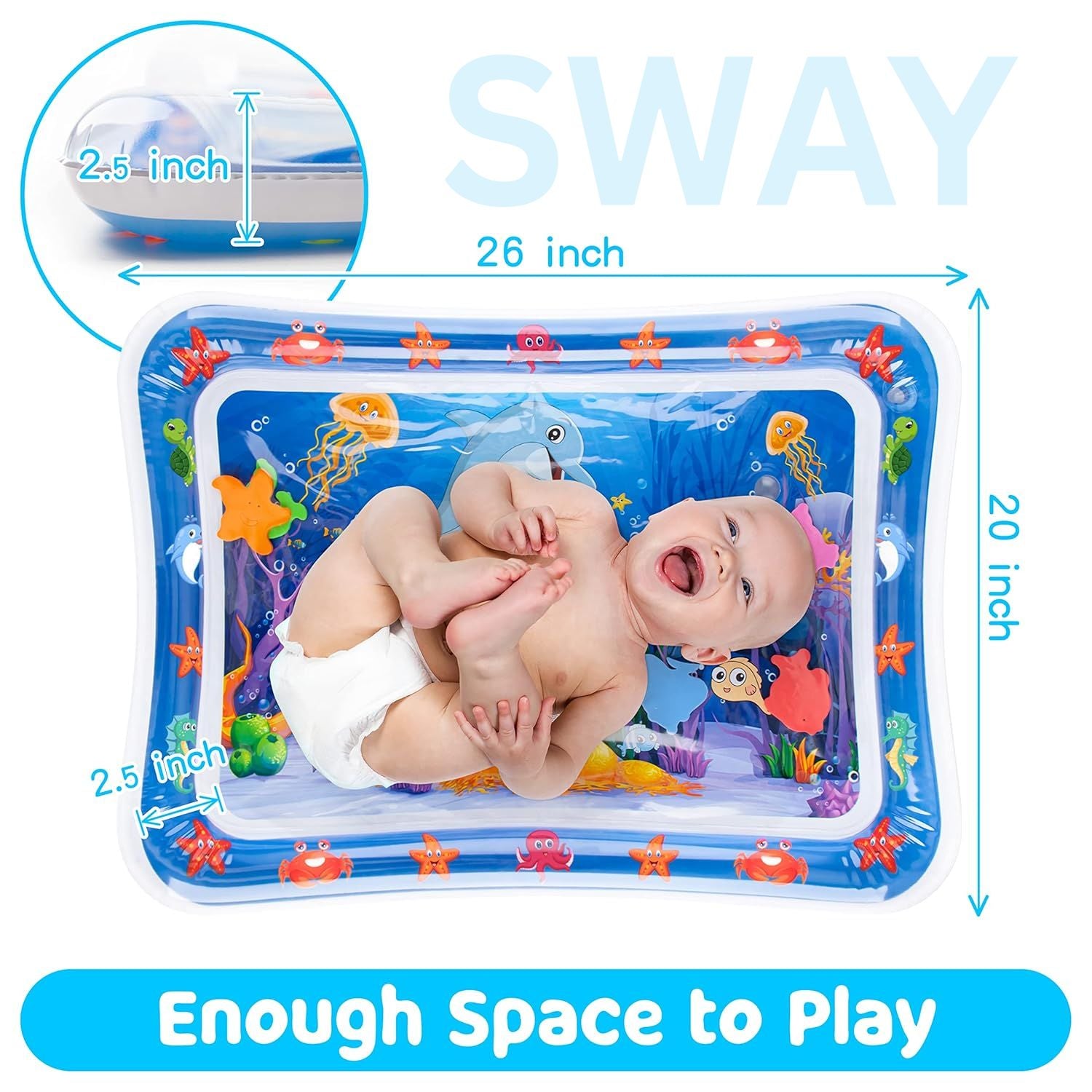 Sway™ OceanPlay Baby Water Mat – Sensory Stimulation and Fun Tummy Time