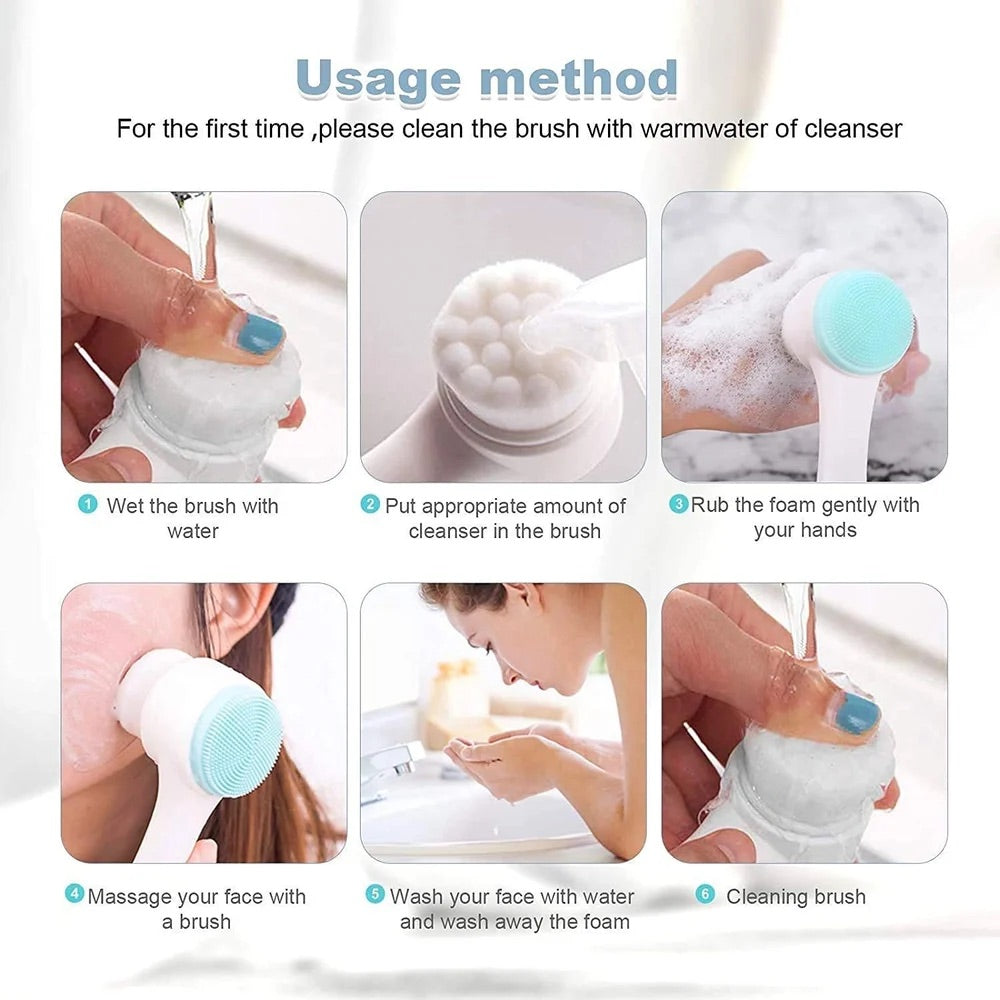 Sway Premium Silicone Round 2 In 1 Face Scrubber Brush