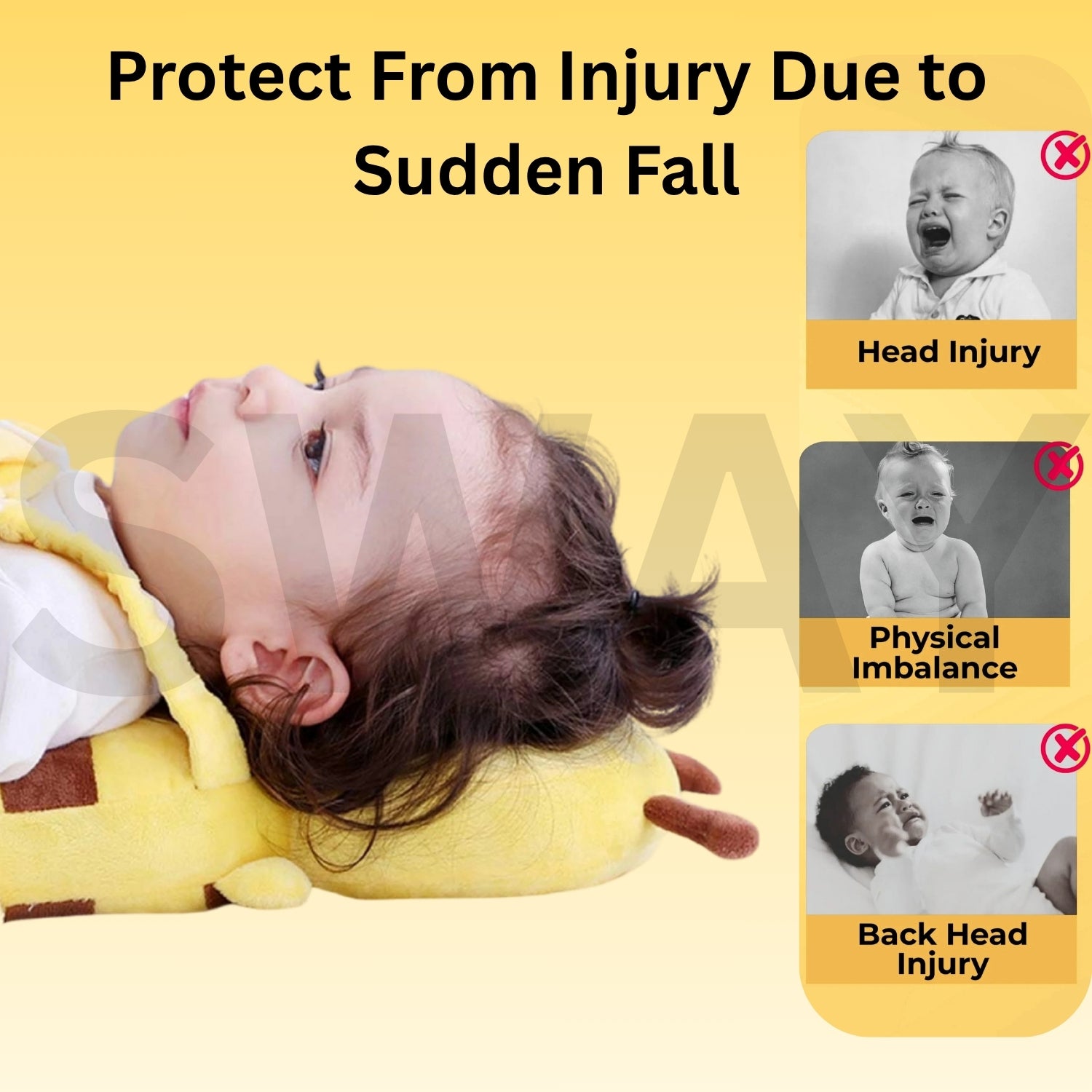 Sway® Baby Head Protector Cushion – Soft Protection Pillow for Toddlers