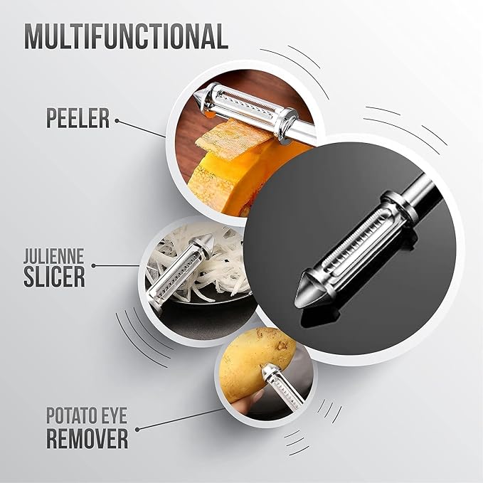 3 in 1 Stainless steel Multifunctional Veggie Peeler (Buy 1 Get 1 Free - Pack of 2)