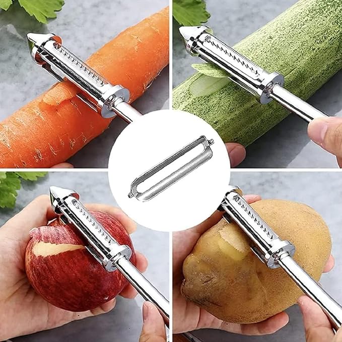 3 in 1 Stainless steel Multifunctional Veggie Peeler (Buy 1 Get 1 Free - Pack of 2)