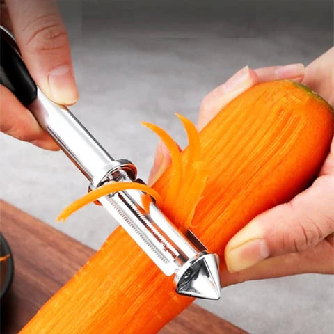 3 in 1 Stainless steel Multifunctional Veggie Peeler (Buy 1 Get 1 Free - Pack of 2)