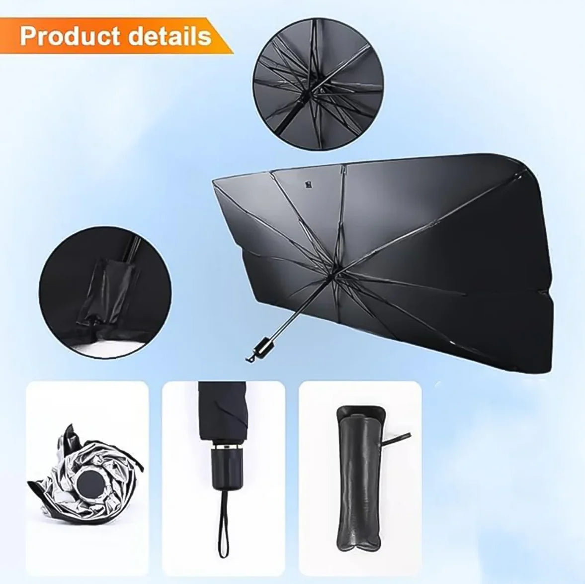 Sway™ Car Windshield Sun Shade Umbrella – Foldable UV Protection & Heat Insulation Cover(One Size Fits All Vehicles)